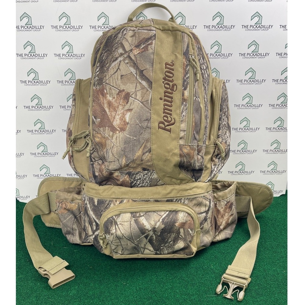 Remington Realtree Camo Hunting Backpack Padded Waist Belt Tactical Gear Bag